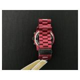 Michael Kors Oversized Runway Red-Coated Watch 45mm case (Paint Has Chipping)