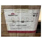 Design House Oslo 7.5 in. W x 10.25 in. H 5-Light Satin Nickel Vanity Light (Missing Hardware)
