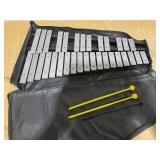 ENNBOM 32 Note Black Glockenspiel with Music Sheet Clip Xylophone Instrument Set