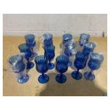 Blue Plastic Wine Glass Party Supplies SET OF 13