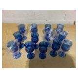 Blue Plastic Wine Glass Party Supplies SET OF 13