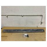 Refrze Room Divider Tension Curtain Rod, 122-150 Inch Tension Shower Curtain Rods, Curtain Rods No Drilling for Window,Adjustable Bathroom Stall Tension Pole-Black