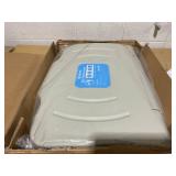 KSITEX Baby Changing Station Wall Mounted Baby Changing Table Foldable Diaper Changing Unit Commercial Restrooms Horizontal HDPE Meterial with Safrty Strap White Gray