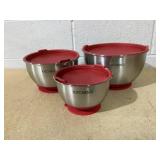 Kitchen HQ Set of 3 Stainless Steel Suction Mixing Bowls