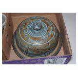 Stoneware Plate with Cover and Drinkware Stoneware Plate with Cover and Drinkware