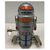 Tin Litho Miniature Wind-Up Robot (WORKS) 4" Tin Litho Miniature Wind-Up Robot (WORKS) 4"