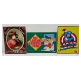 Misc. Tin Signs Including Captain America, Coa-Cola And TAZ, Misc. Tin Signs Including Captain America, Coa-Cola And TAZ,