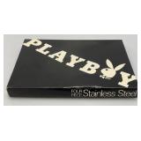 Vintage PLAYBOY Four Piece Stainless Steel Bar Set In Original Box Vintage PLAYBOY Four Piece Stainless Steel Bar Set In Original Box