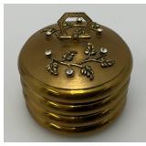 MCM Gold Tone Rhinestone Jeweled Stacking Ashtray Set MCM Gold Tone Rhinestone Jeweled Stacking Ashtray Set