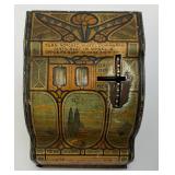 Vintage U Save A Dime Bank Tin Litho Cash  Register Miniature 3" x 3 3/4" x 3 3/4" Bank Vintage U Save A Dime Bank Tin Litho Cash  Register Miniature 3" x 3 3/4" x 3 3/4" Bank