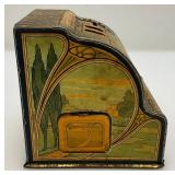 Vintage U Save A Dime Bank Tin Litho Cash  Register Miniature 3" x 3 3/4" x 3 3/4" Bank Vintage U Save A Dime Bank Tin Litho Cash  Register Miniature 3" x 3 3/4" x 3 3/4" Bank
