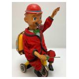 Bandi Cycling Daddy Battery Operated Tin Litho (Works) 9 3/4" Bandi Cycling Daddy Battery Operated Tin Litho (Works) 9 3/4"