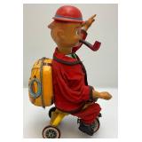 Bandi Cycling Daddy Battery Operated Tin Litho (Works) 9 3/4" Bandi Cycling Daddy Battery Operated Tin Litho (Works) 9 3/4"