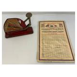 Vintage Egg Scale And Minneapolis International Sugar & Feed Co. Egg Record Card Vintage Egg Scale And Minneapolis International Sugar & Feed Co. Egg Record Card