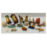 Misc. Vintage Chicken Collectibles Including Salt & Peppers And More Misc. Vintage Chicken Collectibles Including Salt & Peppers And More