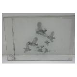1957 Glass Printing Plate With Guail  Artwork (Very Cool) 16" x 24" 1957 Glass Printing Plate With Guail  Artwork (Very Cool) 16" x 24"
