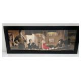 15 1/2" x 39 1/2" "Legal Action" Print By Chris Consani Inludes Elvis, Marilyn Monroe, James Dean And Humphrey Bogart Framed Behind Glass 15 1/2" x 39 1/2" "Legal Action" Print By Chris Consani Inludes Elvis, Marilyn Monroe, James Dean And Humphrey Bogart Framed Behind Glass