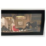 15 1/2" x 39 1/2" "Legal Action" Print By Chris Consani Inludes Elvis, Marilyn Monroe, James Dean And Humphrey Bogart Framed Behind Glass 15 1/2" x 39 1/2" "Legal Action" Print By Chris Consani Inludes Elvis, Marilyn Monroe, James Dean And Humphrey Bogart Framed Behind Glass