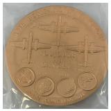 Est. $100.00 - $199.00 2014 US Mint Doolittle Tokyo Raiders  Commemorative 3" Bronze Medal With Box And Stand (New In Factory Sealed Bag) Est. $100.00 - $199.00 2014 US Mint Doolittle Tokyo Raiders  Commemorative 3" Bronze Medal With Box And Stand (New In Factory Sealed Bag)
