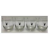 8 Vintage Original Playboy Club Bunny Logo "Lowball" Whiskey Drinking Glasses 8 Vintage Original Playboy Club Bunny Logo "Lowball" Whiskey Drinking Glasses