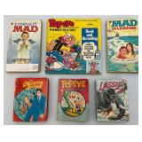 Misc. Small Comic Books Including MAD, Lassie And POPEYE 45 Album Misc. Small Comic Books Including MAD, Lassie And POPEYE 45 Album