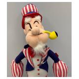 Vintage POPEYE Uncle Sam Plush Figure 14" & Olive Oil Plush 6" Vintage POPEYE Uncle Sam Plush Figure 14" & Olive Oil Plush 6"
