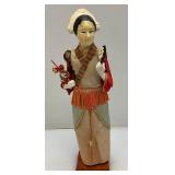 Vintage Oriental Chinese Court Lady Doll Silk Figurine With Stand 12" Vintage Oriental Chinese Court Lady Doll Silk Figurine With Stand 12"