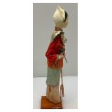 Vintage Oriental Chinese Court Lady Doll Silk Figurine With Stand 12" Vintage Oriental Chinese Court Lady Doll Silk Figurine With Stand 12"