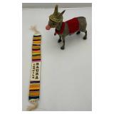 Vintage Weighted Head Flock Donkey With Tequila Sauza Advertisement (Missing One Ear) Vintage Weighted Head Flock Donkey With Tequila Sauza Advertisement (Missing One Ear)