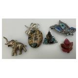 Misc. Costume Jewelry Including Elephant Brooch And More Misc. Costume Jewelry Including Elephant Brooch And More
