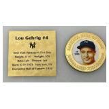 Collectible Baseball Hall Of Fame Series Lou Gehrig Medallion In Protective Holder Collectible Baseball Hall Of Fame Series Lou Gehrig Medallion In Protective Holder