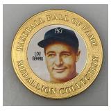Collectible Baseball Hall Of Fame Series Lou Gehrig Medallion In Protective Holder Collectible Baseball Hall Of Fame Series Lou Gehrig Medallion In Protective Holder