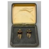 Vintage Art Deco Coro Rose Gold Plated Womens Earrings Adjustable back Vintage Art Deco Coro Rose Gold Plated Womens Earrings Adjustable back