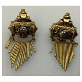 Vintage Art Deco Coro Rose Gold Plated Womens Earrings Adjustable back Vintage Art Deco Coro Rose Gold Plated Womens Earrings Adjustable back