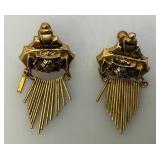 Vintage Art Deco Coro Rose Gold Plated Womens Earrings Adjustable back Vintage Art Deco Coro Rose Gold Plated Womens Earrings Adjustable back