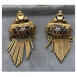 Vintage Art Deco Coro Rose Gold Plated Womens Earrings Adjustable back Vintage Art Deco Coro Rose Gold Plated Womens Earrings Adjustable back