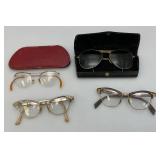 Vintage 12Kt GF Glasses And Cat Glasses 1=  46 Aluminum Stamped Vintage 12Kt GF Glasses And Cat Glasses 1=  46 Aluminum Stamped