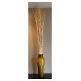 LR - Amber Glass Vase with Dried Decorative Stems