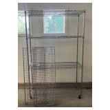 G - Six-Shelf Metal Wire Storage Rack on Casters
