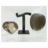 Amethyst Interchangeable Deep Purple Geode and Heart with custom metal stand. Total weight 2lbs.