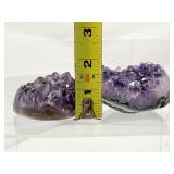 Amethyst Interchangeable Deep Purple Geode and Heart with custom metal stand. Total weight 2lbs.