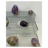 Amethyst Misc. Polished Lot of 9: 2 freeforms, 3 gallets & 4 palmstones 883 gm./2 lb.