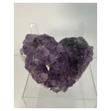 Amethyst Geode lot of 3: heart geode 328 gm./11.6 oz., geode piece 122 gm/4.3 oz., raw point 42 gm./1.5 oz.