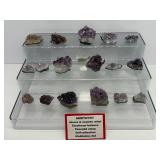 Amethyst rough geode pieces lot of 18: 675gm/1 lb.8oz.