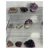 Amethyst rough geode pieces lot of 18: 675gm/1 lb.8oz.