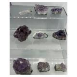 Amethyst rough geode pieces lot of 18: 675gm/1 lb.8oz.