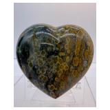 Gorgeous Ocean Jasper Polished Misc. Lot of 2: Heart 628 gm./1 lb 6.2 oz., Generator/tower 512 gm./1 lb. 2.2 oz.