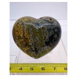 Gorgeous Ocean Jasper Polished Misc. Lot of 2: Heart 628 gm./1 lb 6.2 oz., Generator/tower 512 gm./1 lb. 2.2 oz.