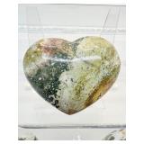 Ocean Jasper Polished Misc Lot of 3: Heart 195 gm./7 oz., Gallet 136 gm./4 oz., gallet 115 gm/4 oz.