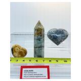 Ocean Jasper Polished Lot of 3: Generator 381 gm./13.4 oz., Heart 339 gm./12 oz., Heart 173 gm./6.1 oz.